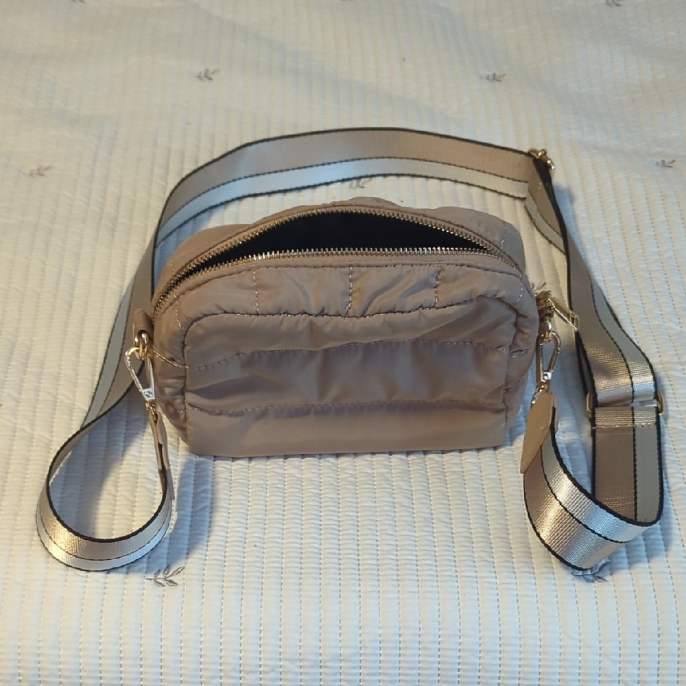Tan Crossbody Bag with Adjustable Strap